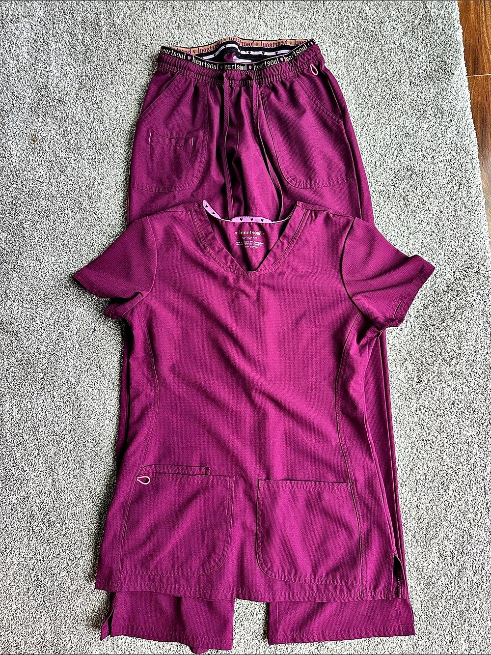 heartsoul Break On Through Heart Breaker Scrub Set Wine XS